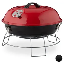 relaxdays Kugelgrill tragbar rot