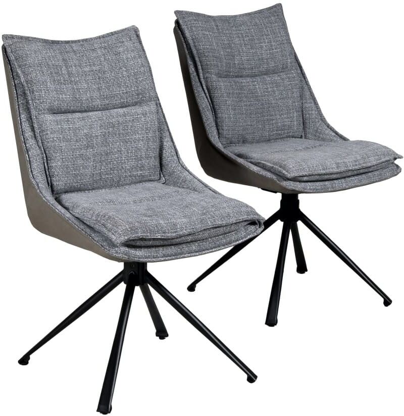 Weber industries Lot de 2 chaises pivotantes, gris foncé Gris 67x93x53cm