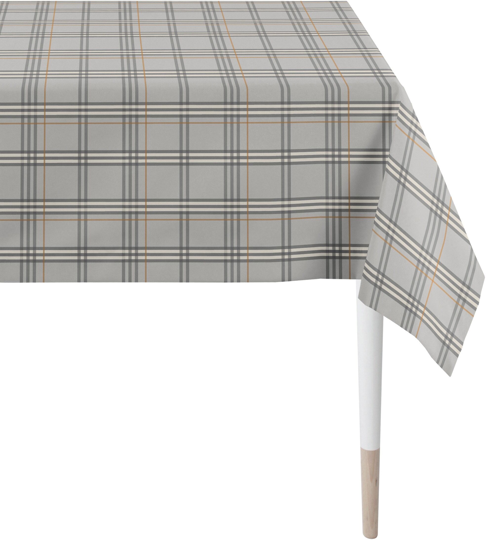 Tischdecke APELT "9538 CHALET STYLE", grau (grau, weiß), B:150cm L:250cm, Baumwolle, Tischdecken, Tischdecke, Digitaldruck grau, weiß B/L: 150cm x 250cm, 1 Stk., rechteckig