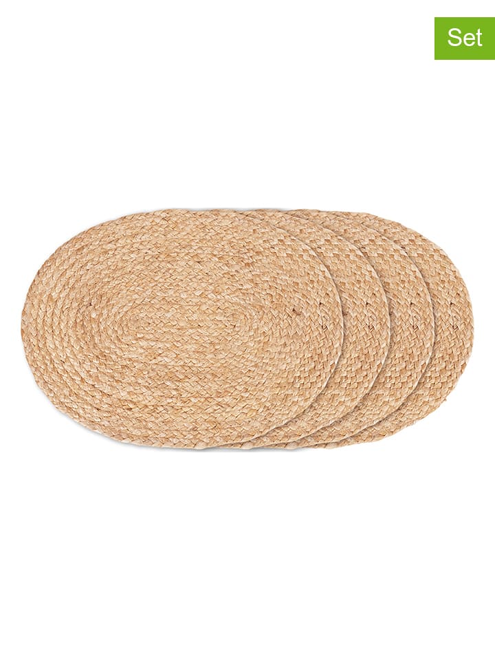 House Nordic 4er-Set: Tischsets "Bombay" in Hellbraun - (L)45 x (B)35 cm - onesize
