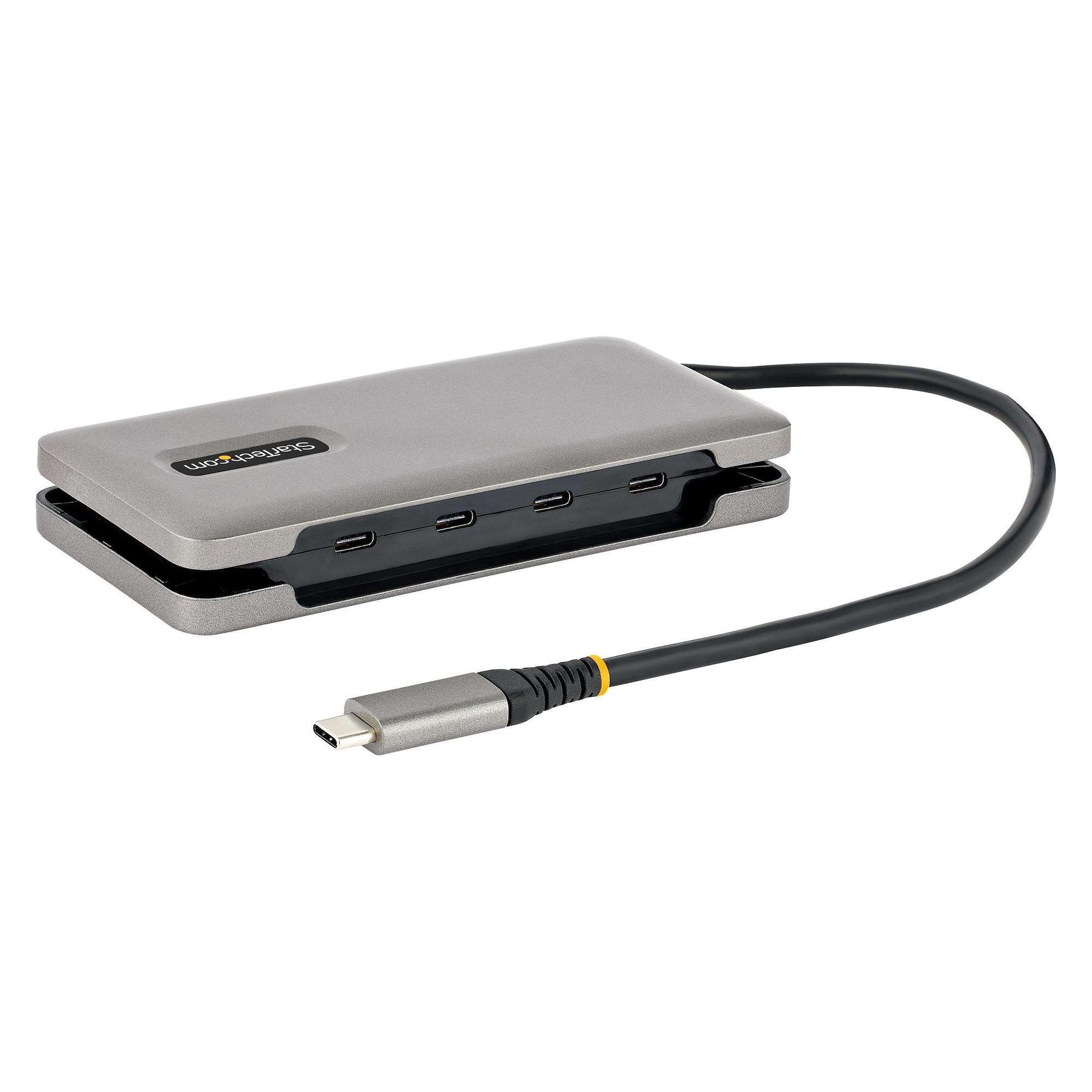 StarTech com 4-Port USB-C Hub, 4x USB-C Ports, USB 3.1 10Gbps - Portable USB C Hub with 100W Power D (USB-A, 4 Ports) (HB31CM4CPD3)
