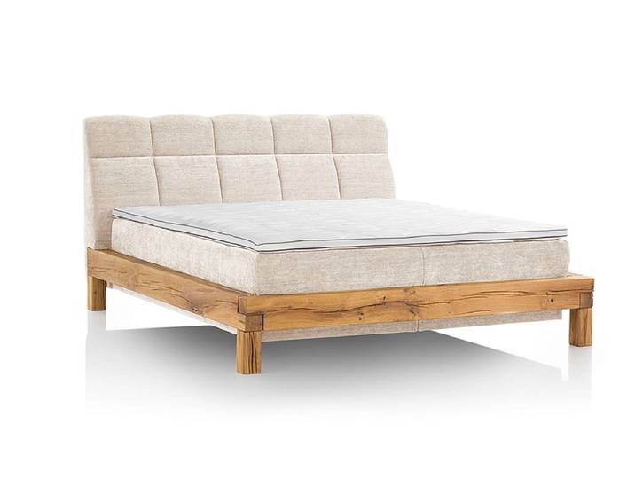 Boxspringbett ASPEN beige 160x200cm halbfest