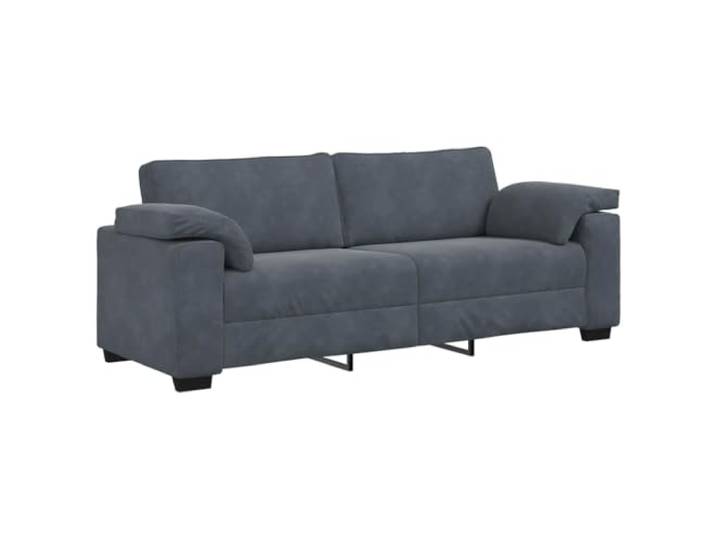 Todiikf 3-Sitzer-Sofa Samt Dunkelgrau Couch 220x77x82 cm mit Kissen Stilvolle Dreisitzer-Couch aus weichem Polstersamt für Wohnzimmer und Empfangsbereich. Inklusive 2 passender Kissen.