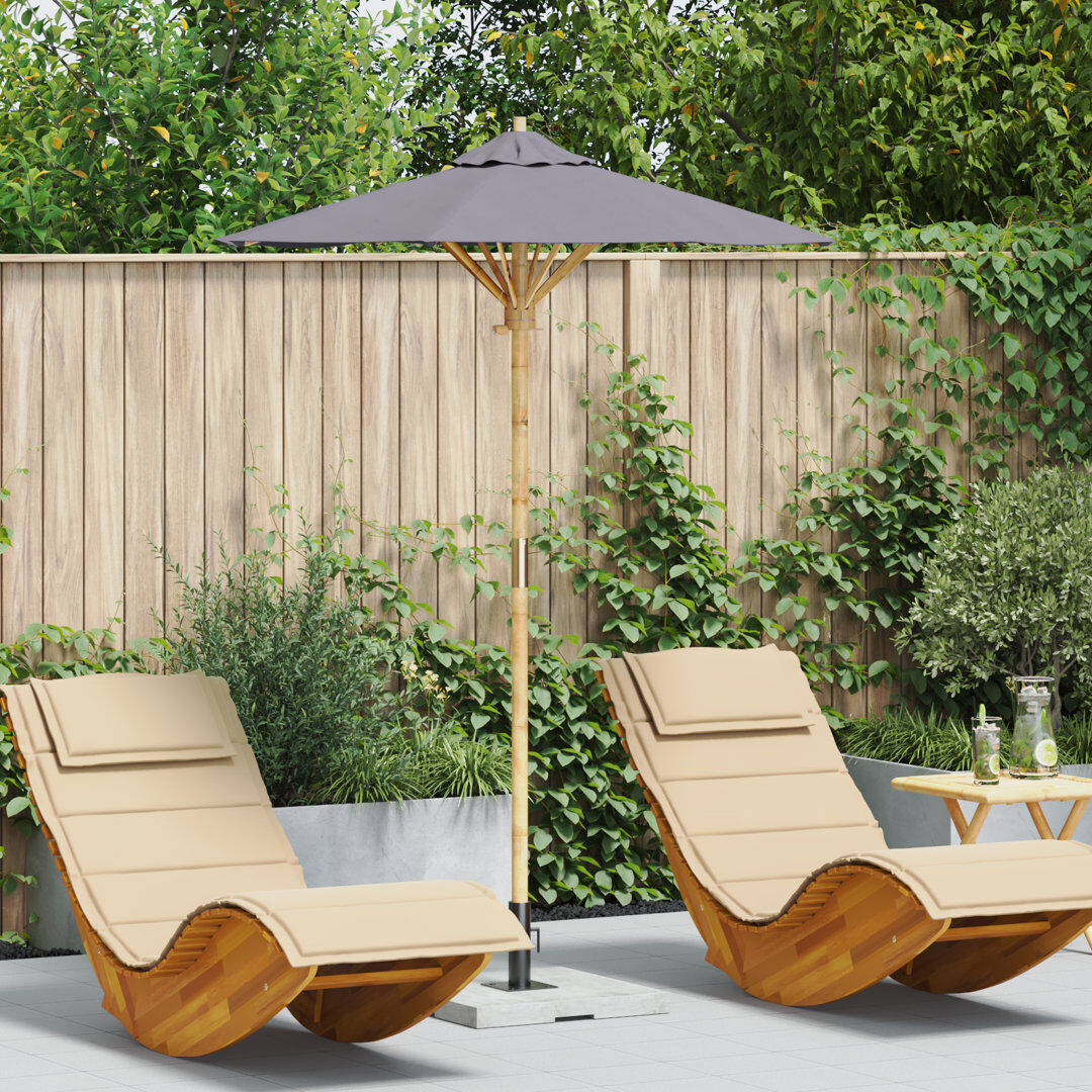 Latitude Run Market Parasol with Pulley Lift Grey 210cm H x 150cm W x 150cm D
