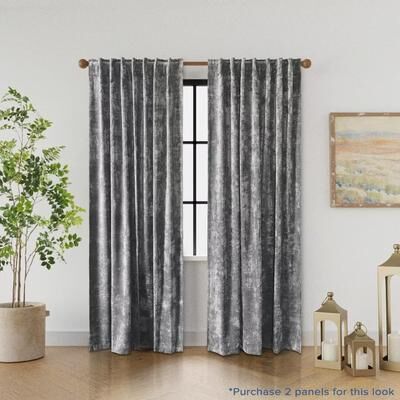 Awesome Home Texture Velvet Back Tab Room Darkening Single Panel