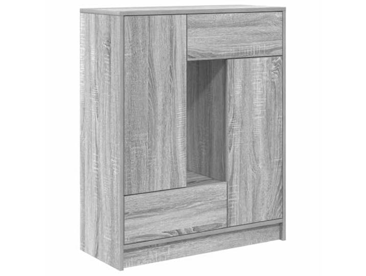 Roanoer Sideboard Grau Sonoma 73x31x90 cm mit 2 Türen und 2 Schubladen Kompakter Kommodenschrank für Flur, Wohnzimmer oder Schlafzimmer mit robuster Abstellfläche und geschütztem Stauraum.