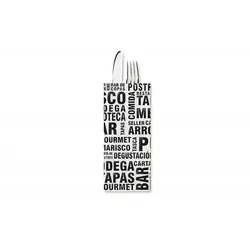 Schachtel mit 800 Gourmet-Papierumschlägen mit dekoriertem Besteckhalter 11 x 25 mit Serviette