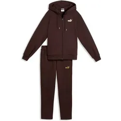 PUMA Damen Anzug Metallic Hooded Standard Sweat Suit FL op, Größe L in Schwarz Schwarz