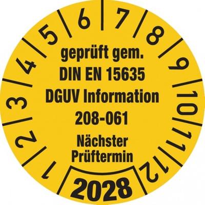 König Werbeanlagen Dreifke® Jahresprüfplakette, DGUV Information 208-061, Ø 30 mm - 30 mm Folie selbstklebend