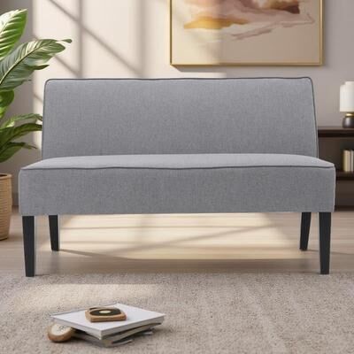 ZWYO HOSIMU 50'' Linen Upholstered Loveseat Sofa with Solid Wood Frame