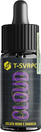 T-Svapo Gelato Nero E Vaniglia Cloud Aroma Concentrato 10ml Black Ice Cream Cocco Cialda Vaniglia