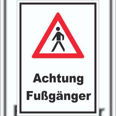 HB-Druck Achtung Fußgänger Aufkleber A0 (841x1189mm)