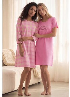 Plus Size Women's 2-Pack Sleepshirts by Dreams & Co. in Pink Blossom Sweet Dreams (Size L)
