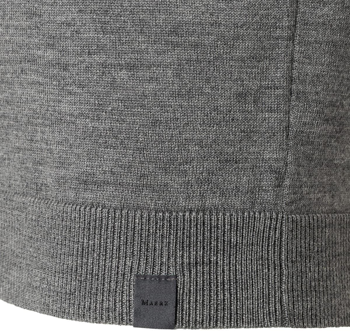 Strickpullover MAERZ MUENCHEN "Maerz Muenchen 420400 Strickpullover Herren Bekleidung", Herren, Gr. 58, grau, 100% Wolle, V-Ausschnitt, Pullover Strickpullover