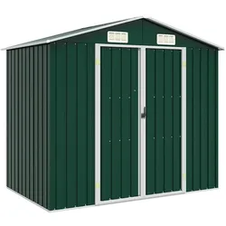 vidaXL Gerätehaus Grün 205x129x183 cm Verzinkter Stahl