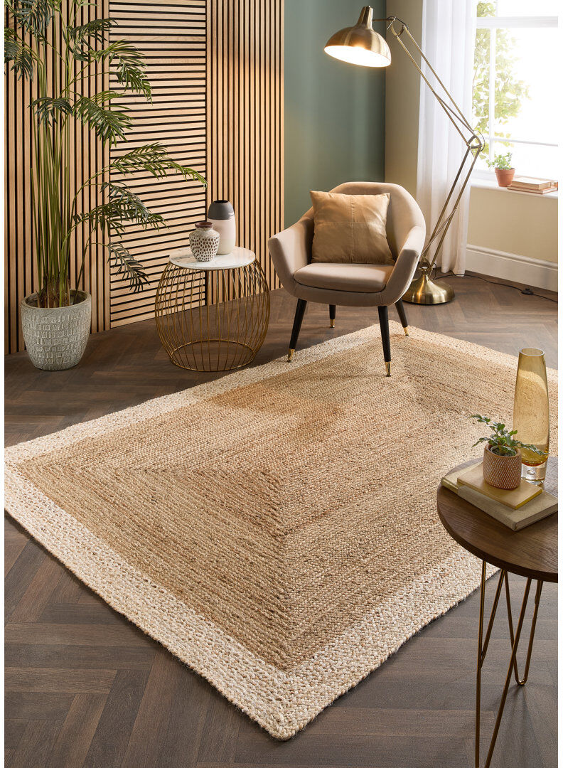 Bloomsbury Market Laholm Jute / Sisal Hand Braided Area Rug White;Natural Rectangle 120 x 170cm