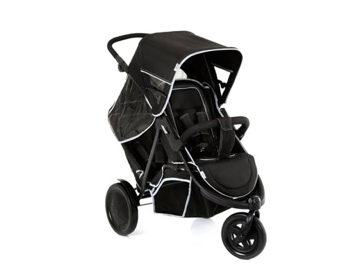 hauck Dreirad Geschwisterbuggy Baby und Kleinkind, Freerider Black