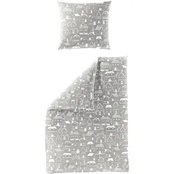 Bettwäsche Biber beige ( 155x220cm, mit 1 Kissen) - 155x220cm, mit 1 Kissen