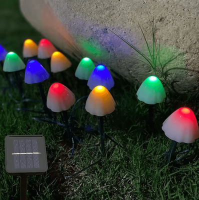 Inspire Curations Solar Mushroom String Lights For Garden Pathway Decor cool White 11m 30ledx1