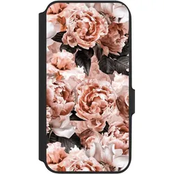 Nivocase Klapphülle für Samsung Galaxy A54 5G Handyhülle aus Kunst Leder NIVOflip schwarz Blume Rose (Samsung Galaxy A54 5G), Smartphone Hülle, Schwarz