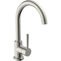 Küchenarmatur, Wasserhahn Küche CORNWALL Spültischarmatur Edelstahloptik Schwenkbar 79126