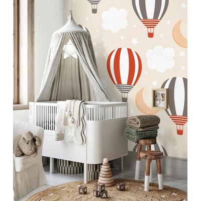 Vliestapete LIVING WALLS "LIMITED – Heißluftballons Fototapete", beige, B:1,59m H:0m L:2,8m, Vlies, Tapeten, Verspielte Heißluftballons als großformatiges Kinderzimmermotiv