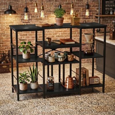 "Garvee 3‑Tier Wooden Media Storage Shelf - 15.75""D x 44.09""W x 33.15""H"