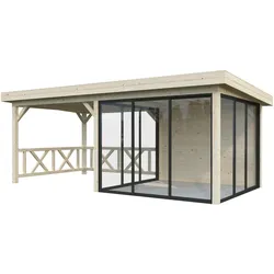 Palmako Gartenhaus Connect Lenna 16,6 m2 Set 404 Slide naturbelassen