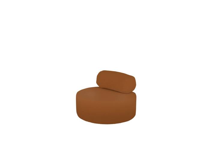 Fauteuil en bouclé rond couleur cuivre marron 105x50cm