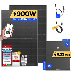 onLite: 900 Watt Balkonkraftwerk - ohne Halterung / 6.33 kWh / 3m