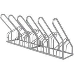 Baumarktplus Fahrradständer für 6 Fahrräder 210x40x85 cm Stahl feuerverzinkt 2x3 höhenversetzt mit Anlehnbügel