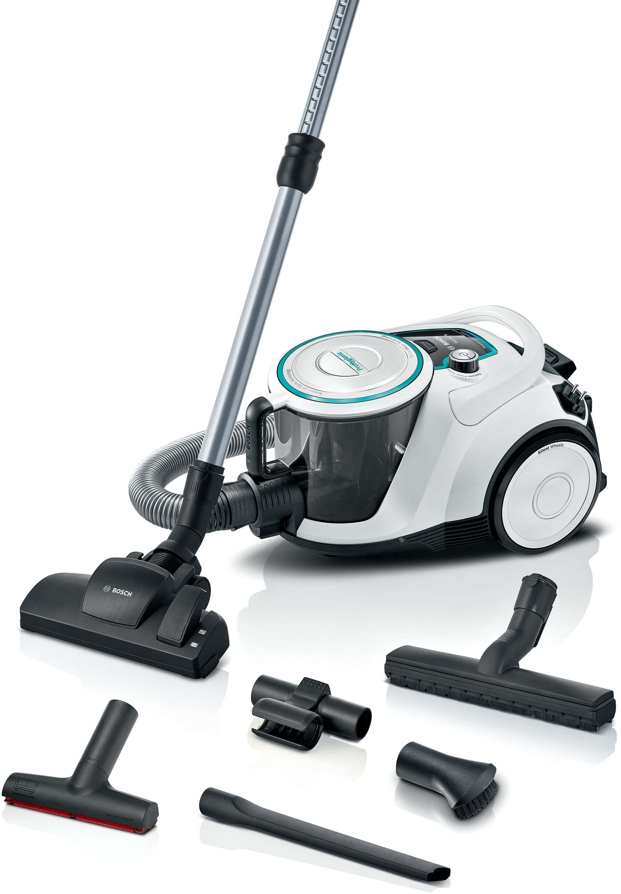 Bosch Serie 6 BGC41XHYG Bodenstaubsauger Beutellos 700 W Hygienefilter (Weiß)