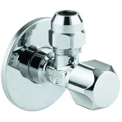 Grohe Eckventil 22023000 1/2" x 3/8", chrom, Rosette, selbstdichtend, Quetschverschraubung
