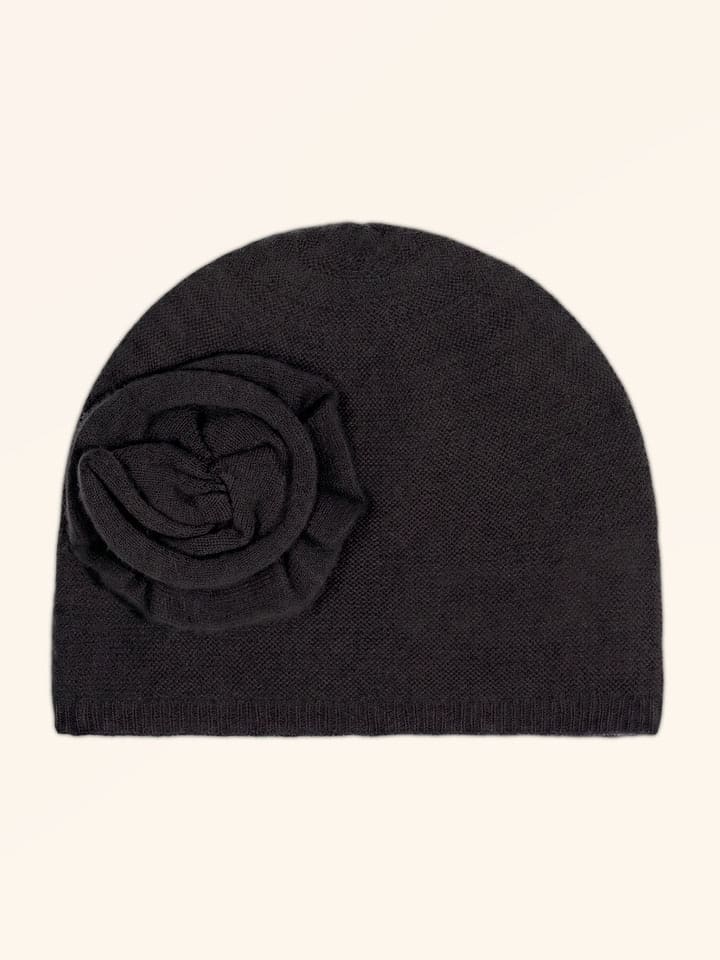 Just Cashmere Kaschmir-Mütze "Selma" in Schwarz - onesize
