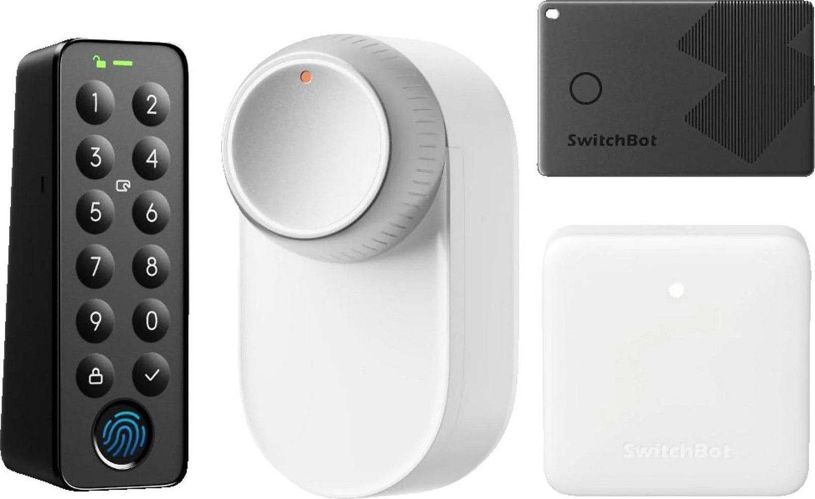 SwitchBot Slimme deurslotset met Mini-hub, Toetsenbord en Kaart, Matter-compatibel