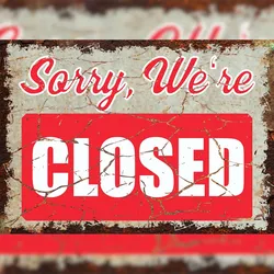 HB-Druck Sorry we are closed Deko Schild A6 (105x148mm)