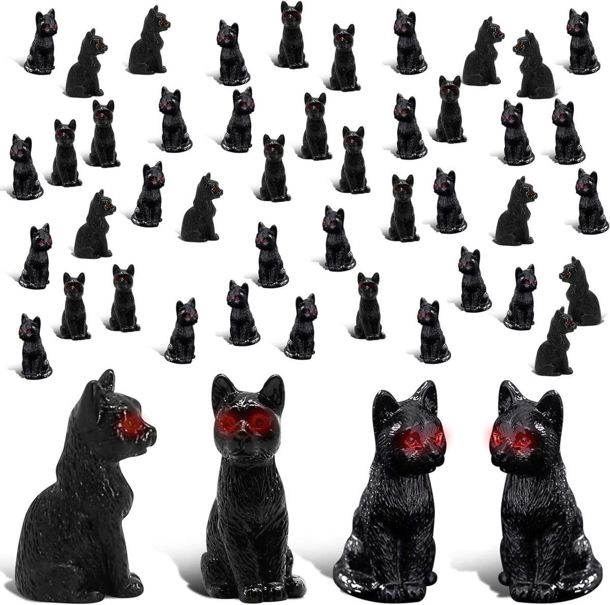 E-Ambar Zwarte Kat Miniatuur Beeldje voor Halloween Decoratie en Poppenhuis Accessoires