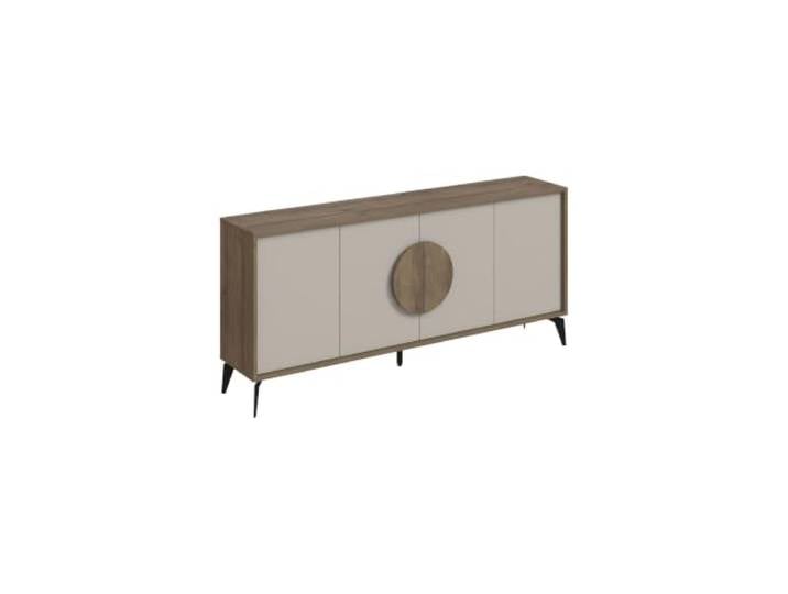 Hanah Home Modern Console Table with Metal Legs, 180 cm, 100% Melamine Coated, Beige & Sandstone Wall-Mountable, 65 kg Capacity, Stylish & Functional