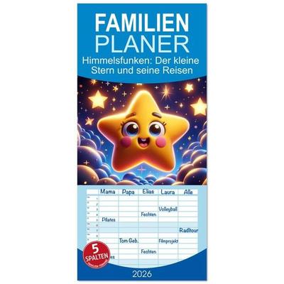 Familienplaner 2026 - Himmelsfunken: Der kleine Stern und seine Reisen mit 5 Spalten (Wandkalender, 21 x 45 cm) CALVENDO