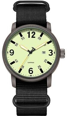 Modern Mode Marketplace Field Watch Luminous Quartz Fabric Strap Watch black