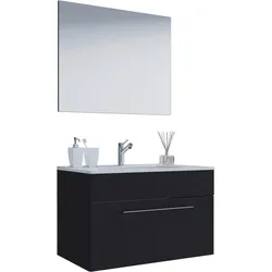 Badezimmer Badinos Schwarz 3-tlg.