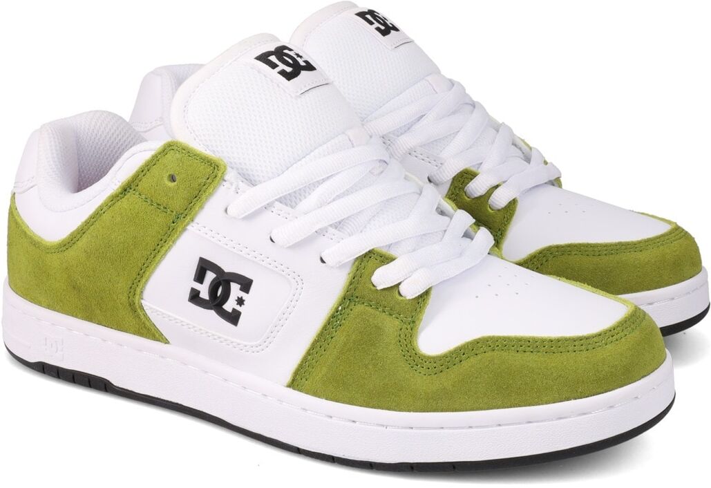 Skateschuh DC SHOES "Manteca 4 S", Herren, Gr. 13(47), grün (olive, weiß), Obermaterial:53.02% Leder, 46.98% Synthetikmaterial., Schuhe Skateschuh