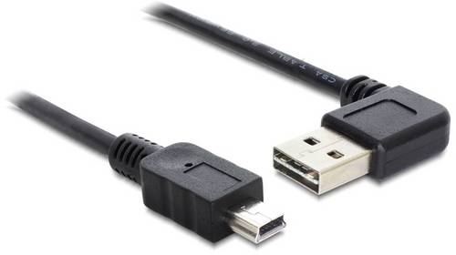 Delock USB-Kabel USB 2.0 USB-A Stecker, USB-Mini-B Stecker 0.50m Schwarz 85175