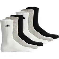 ELLESSE ellesse Unisex Socken, 6er Pack - ALACRE, Crew Socken, Logo, einfarbig, Größe 37-42,5 in Schwarz Schwarz