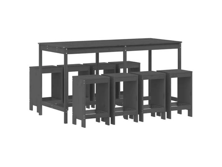 VidaXL - Gartenbar set kiefernholz, One Size, Grau