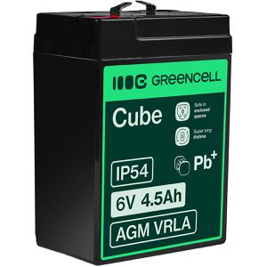 Green-Cell AGM-Batterie VRLA, 6 V, 4,5 Ah, Faston 4,8 mm Anschluss
