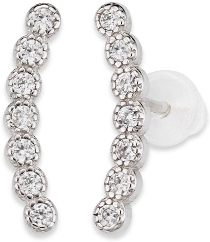 Paar Ohrstecker BRUNO BANANI "Schmuck Geschenk Silber 925 Ohrschmuck Ohrringe Ear Climber", silber (silberfarben, kristallweiß, kristallweiß), Ohrringe, Damen, Silber 925 (Sterlingsilber), mit Zirkonia (synth.)
