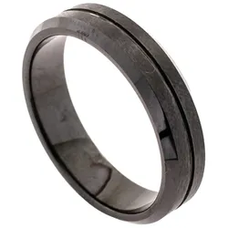 Fingerring JOBO Gr. 64, silber (edelstahlfarben), Fingerringe, Herren, 64, Edelstahl, Fingerring, Edelstahl schwarz beschichtet