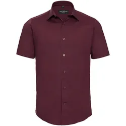Russell Collection Körperbetontes Stretch Hemd - Kurzarm, port, 2XL
