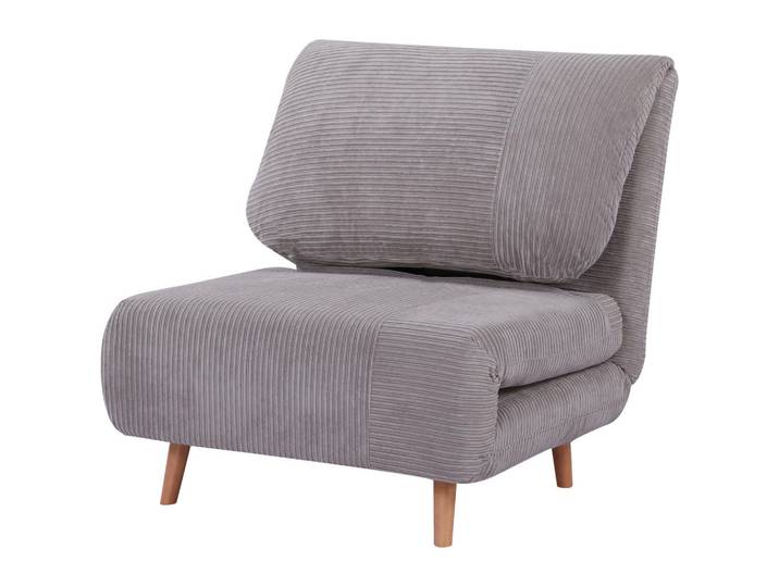 Homcom 2-In-1 Schlafsofa Schlafsessel Klappmatratze Gästebett Klappbett Hellgrau, Holz, Echtholz,Kiefer, Füllung: Schaumstoff,Schaumstoff, einzeln stellbar, 87x89x82 cm, Wohnzimmer, Sofas & Couches, Schlafsofas, Schlafsessel